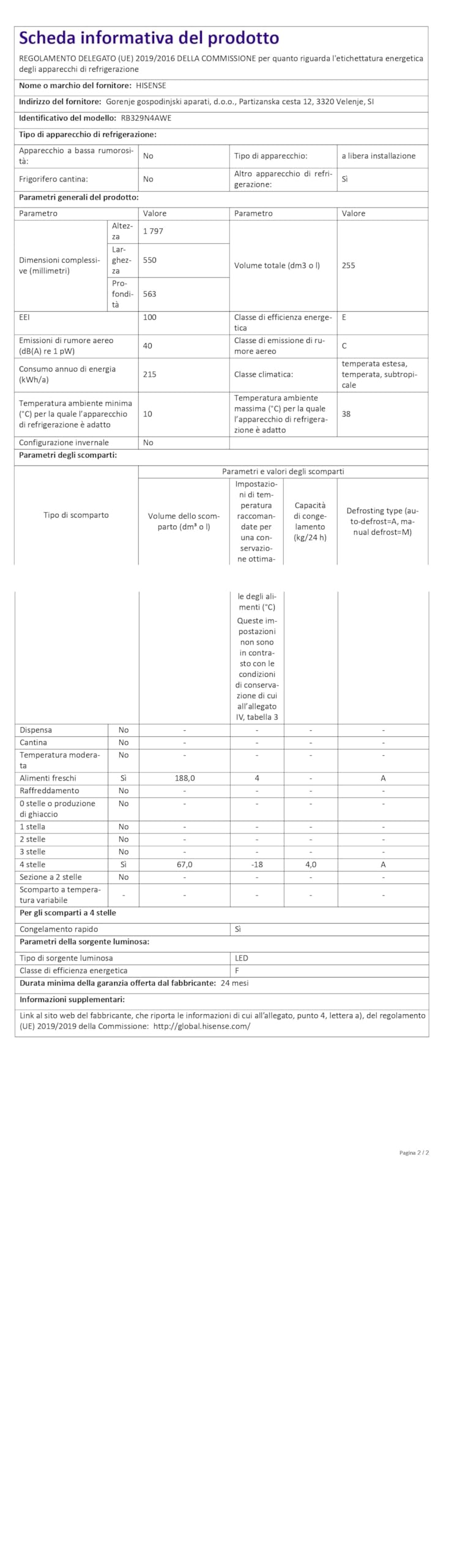 Hisense RB329N4AWE - Heladera No-Frost