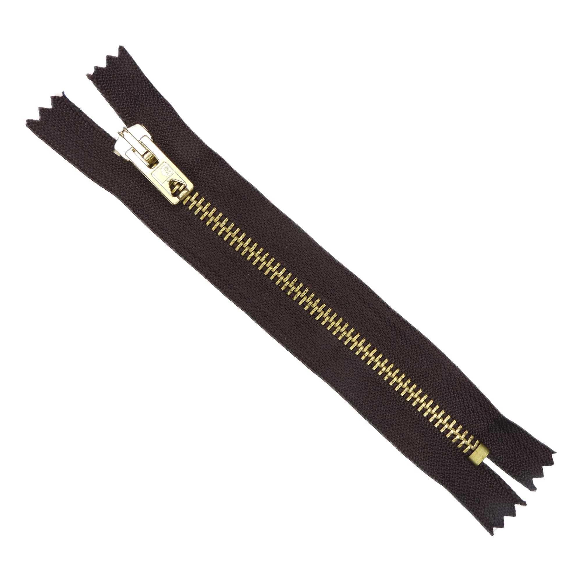Metal Closed End Zips Brass 15cm 6 Inch Trouser Heavy Duty Buy 1 Or 2 732D, Dark Brown Chocolate, 2 — image 1