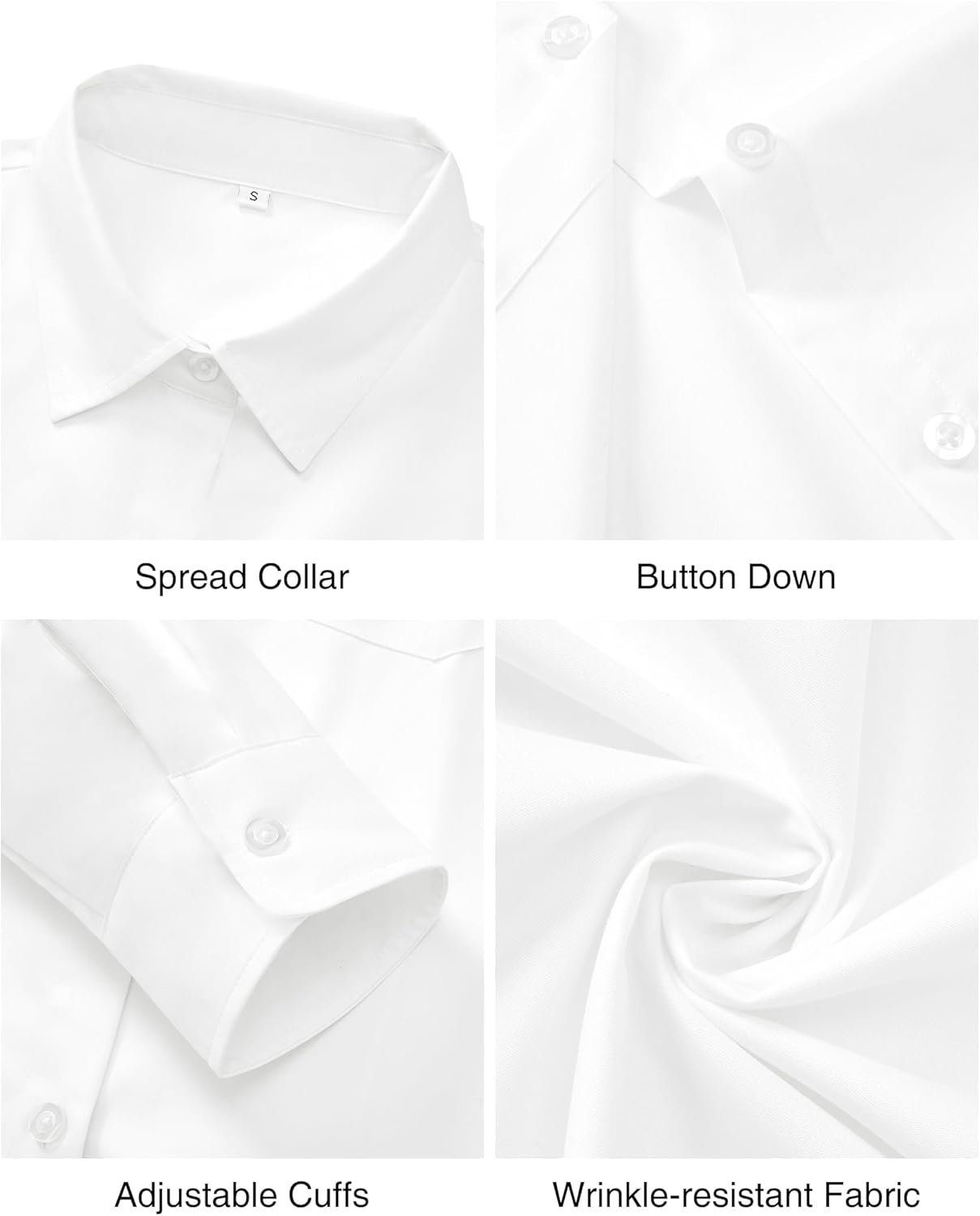 J.VER Button Down Shirts for Women Wrinkle Free Long Sleeve Dress Shirt Business Casual Work Blouse with Pocket - Image 5