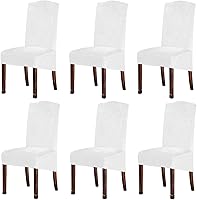 Vista 23 de Fundas de terciopelo para sillas de comedor XL de felpa, fundas elásticas para sillas altas, fundas protectoras de elastano con banda elástica