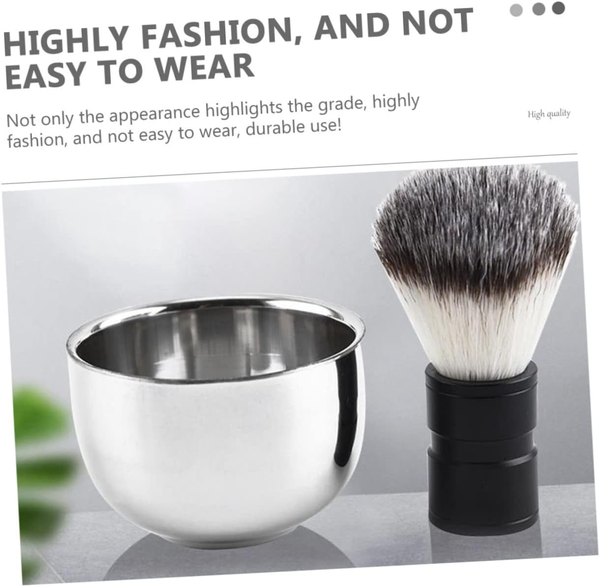 Men's Shaving Bowl Stainless Steel Brush Bowl for Shaving Foam Soap Smooth Edges