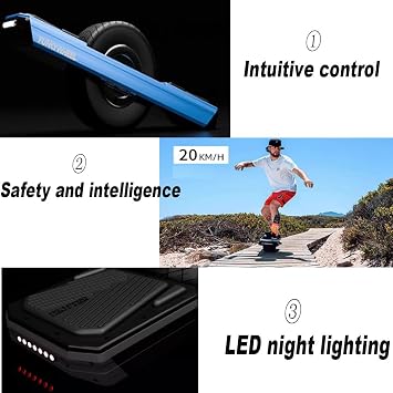 Electric Unicycle with 700W Motor, 12.4mph Speed, 331 Lbs Load Capacity, 15.5-21.7 Miles Range, 23 Degrees Climbing, Self-Balancing for Adult Commuting and Urban Mobility