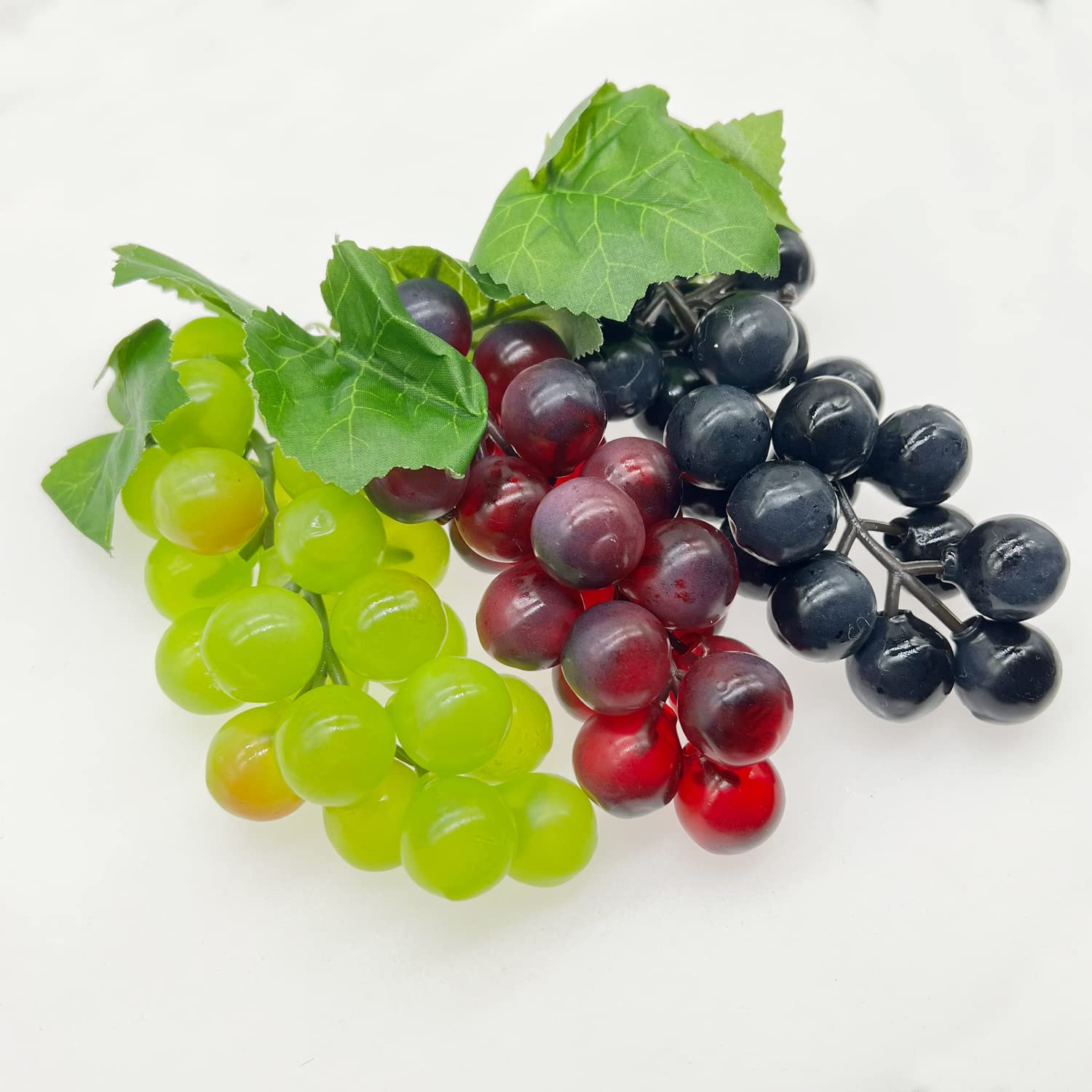 Woohome 3 Pz Uvas de Plástico Uvas Falsas Uvas Artificiales Simulación Uvas para Bodas, Interiores, Exteriores, Fiestas, Jardín