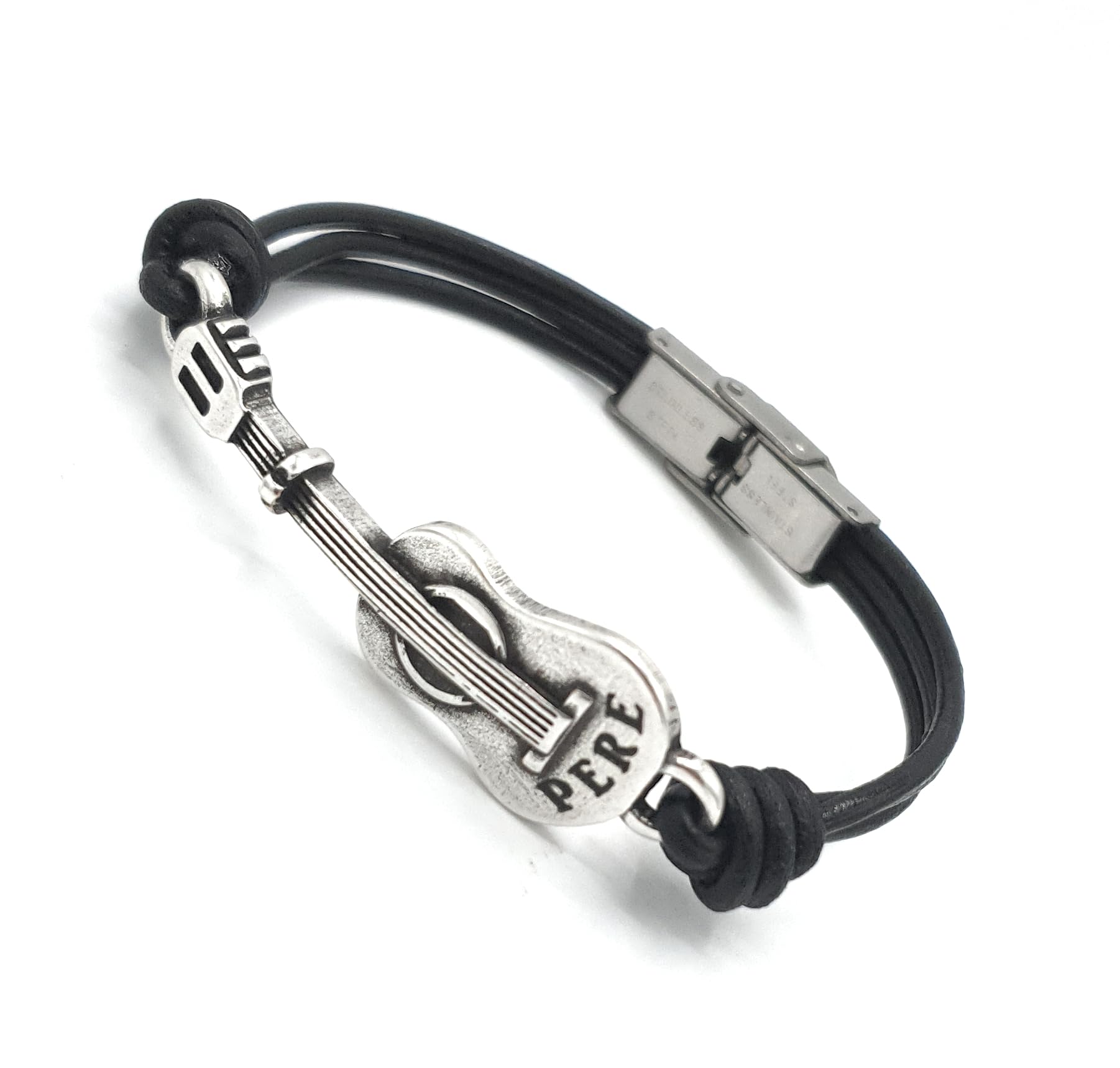 Nanaleja Pulsera personalizada guitarra flamenca - Nanaleja - Pulsera con nombre personalizado - pulseras de cuero hombre y mujer - pulsera personalizada hombre y mujer