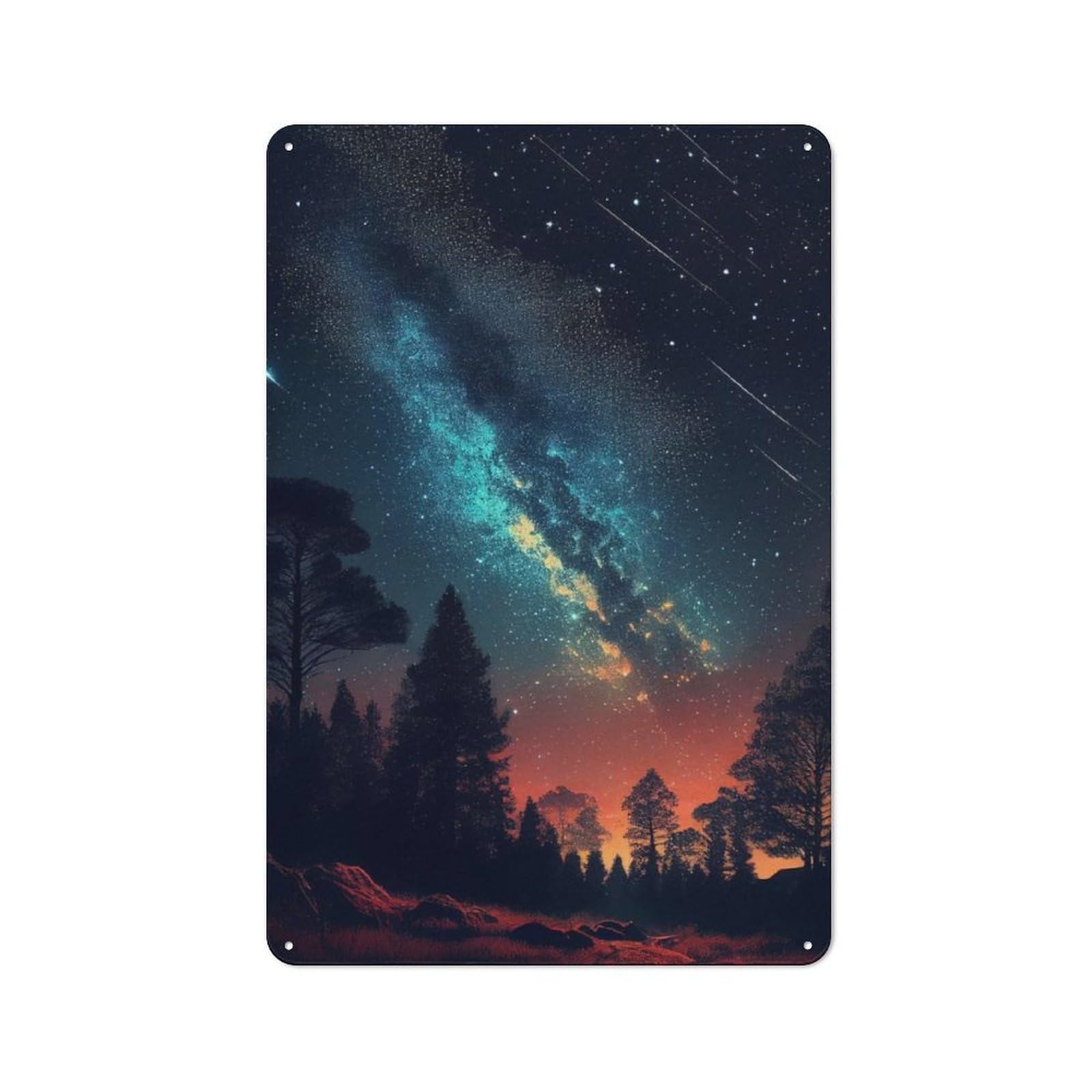 Junmoney Constellations Ablaze Metal Plaque 30X20cm With For Pub Or Café, Rustic Decor, For Garage, Workshop And Man Cave Decoration