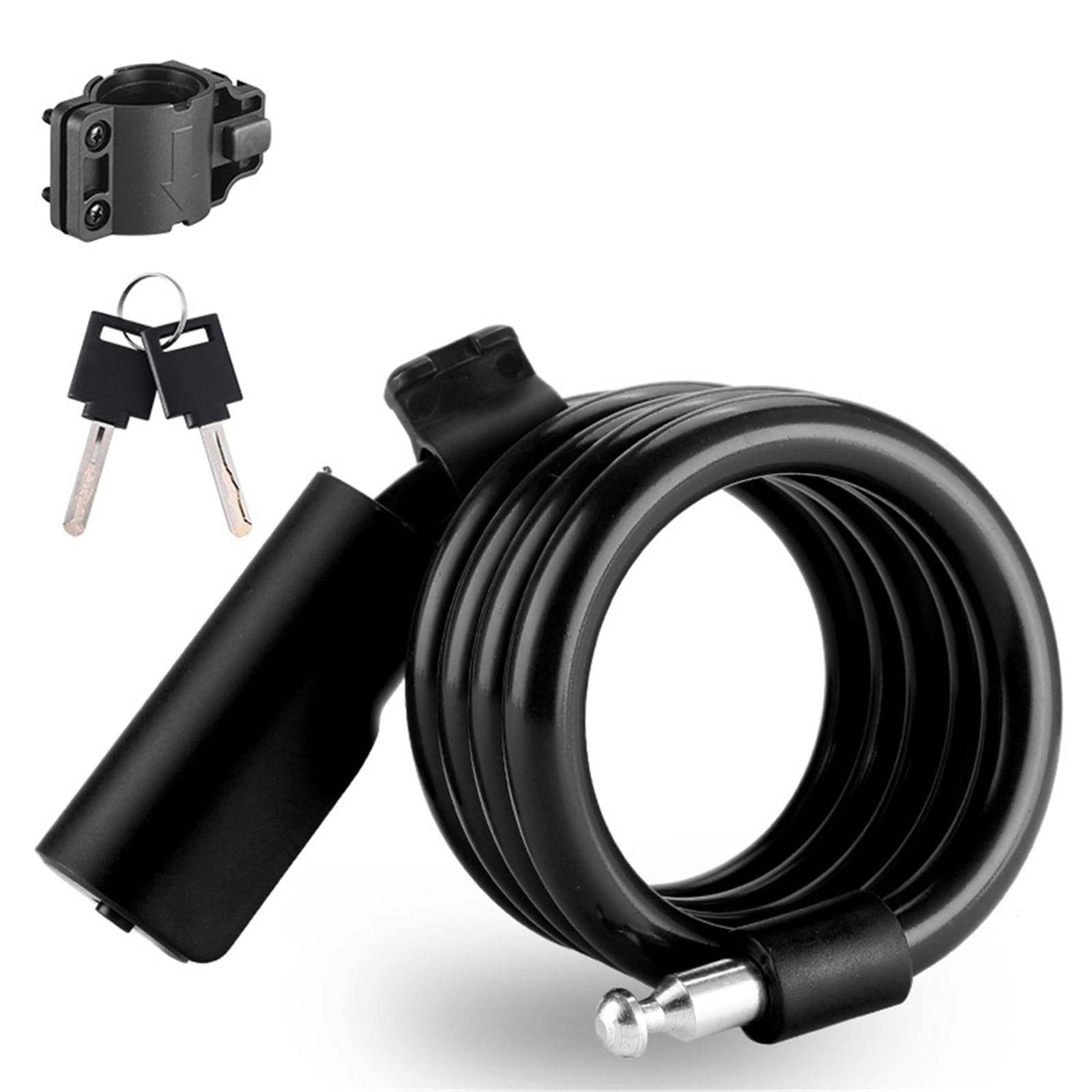 Arupmn Black 2 Keys Chain Lock Multicolor Bicycle Cable Lock Portable Anti-Theft Wire Mtb Road Bike Cycling Motorcycle Handlebar Lock(Black 2 Keys)