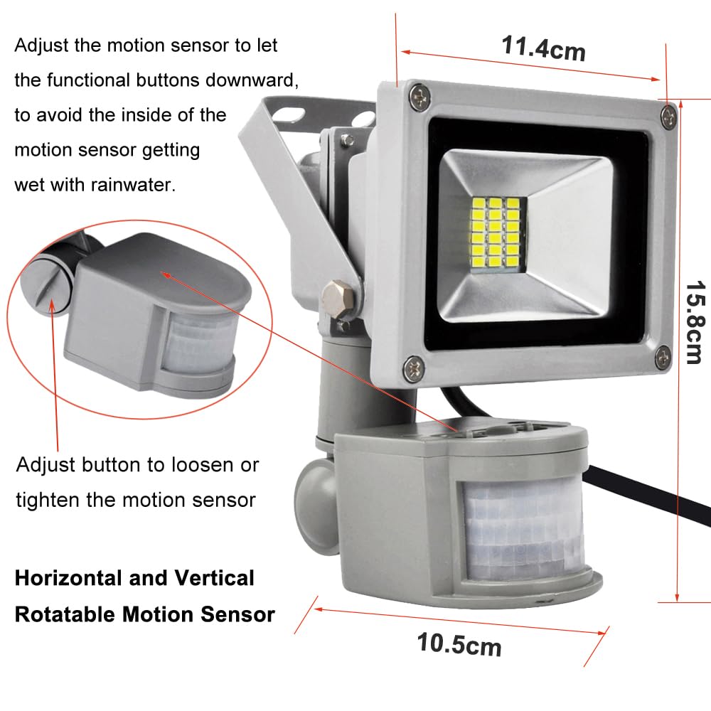 2x 20W LED Strahler Mit Bewegungsmelder – Warmweiß, IP65, Für Außenbereich