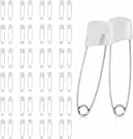 50 Spille Da Balia Per Pannolini - Aghi Di Sicurezza 4 Cm Per Cucito E Craft, Colore Bianco - Foto 13