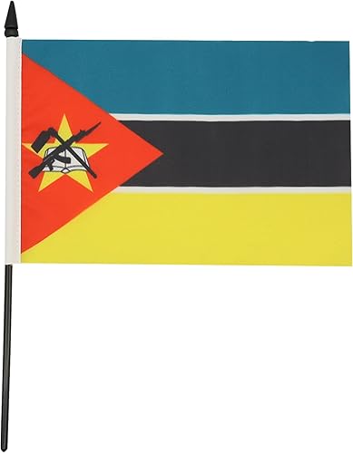 Miniatura 477 de Bandera de mesa Sierra Leona de 5 x 8 pulgadas, bandera de escritorio de Sierra Leona, 8.3 x 5.5 in, barra y base de plástico negro AZ FLAG