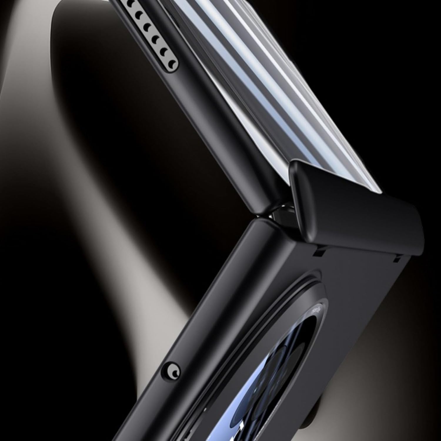 Case for Oppo Find N6, Shock and Drop Resistant, Lens and Hinge Protection, Built-in Screen Protector and Stand, Wireless Charging Compatible (Black)