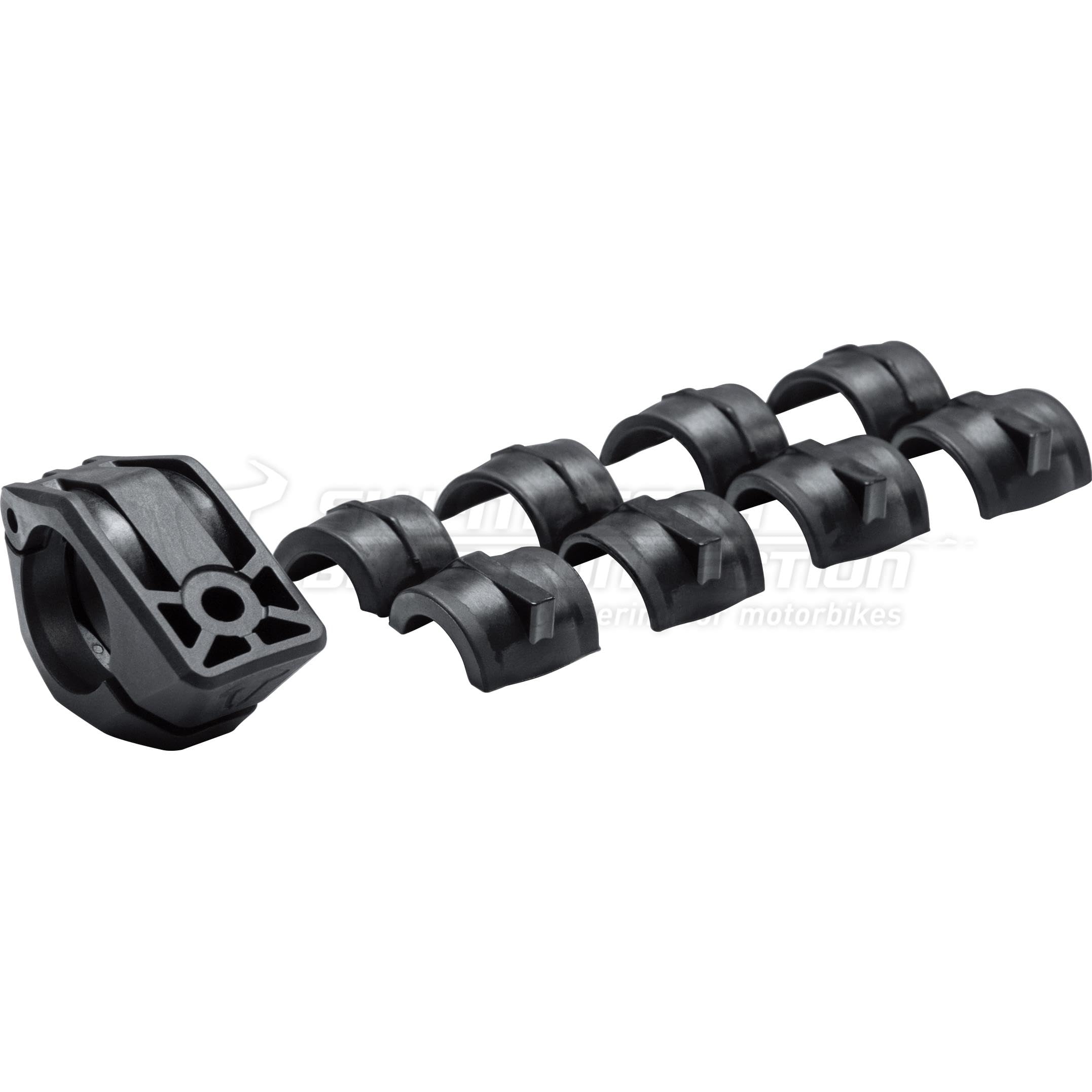 SW-MOTECH Sturzbügelklemmen für Scheinwerfer Schwarz. Für Sturzbügel Ø 22/25,4/26/27/28 mm.