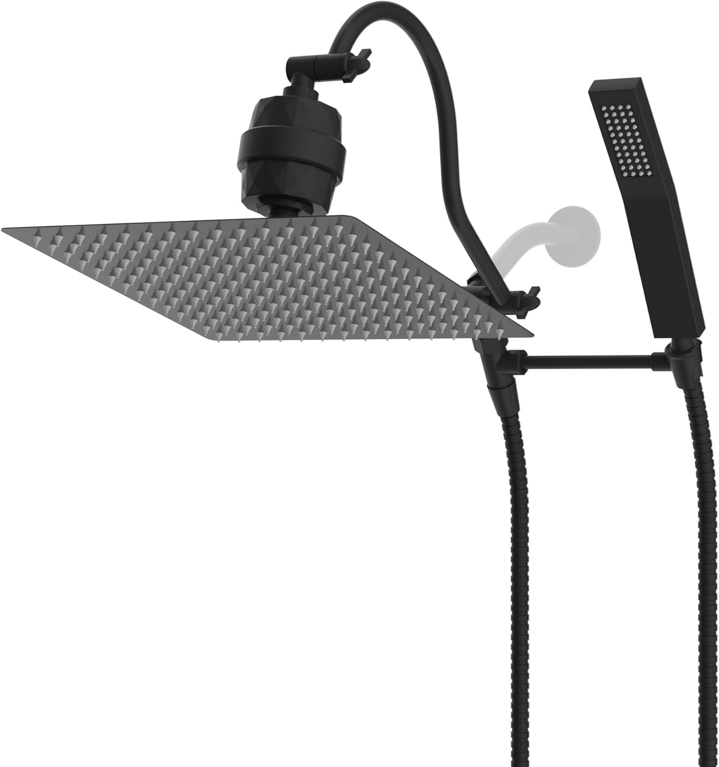 Hibbent All Metal Shower Head with Shower Filter, 12'' High Pressure