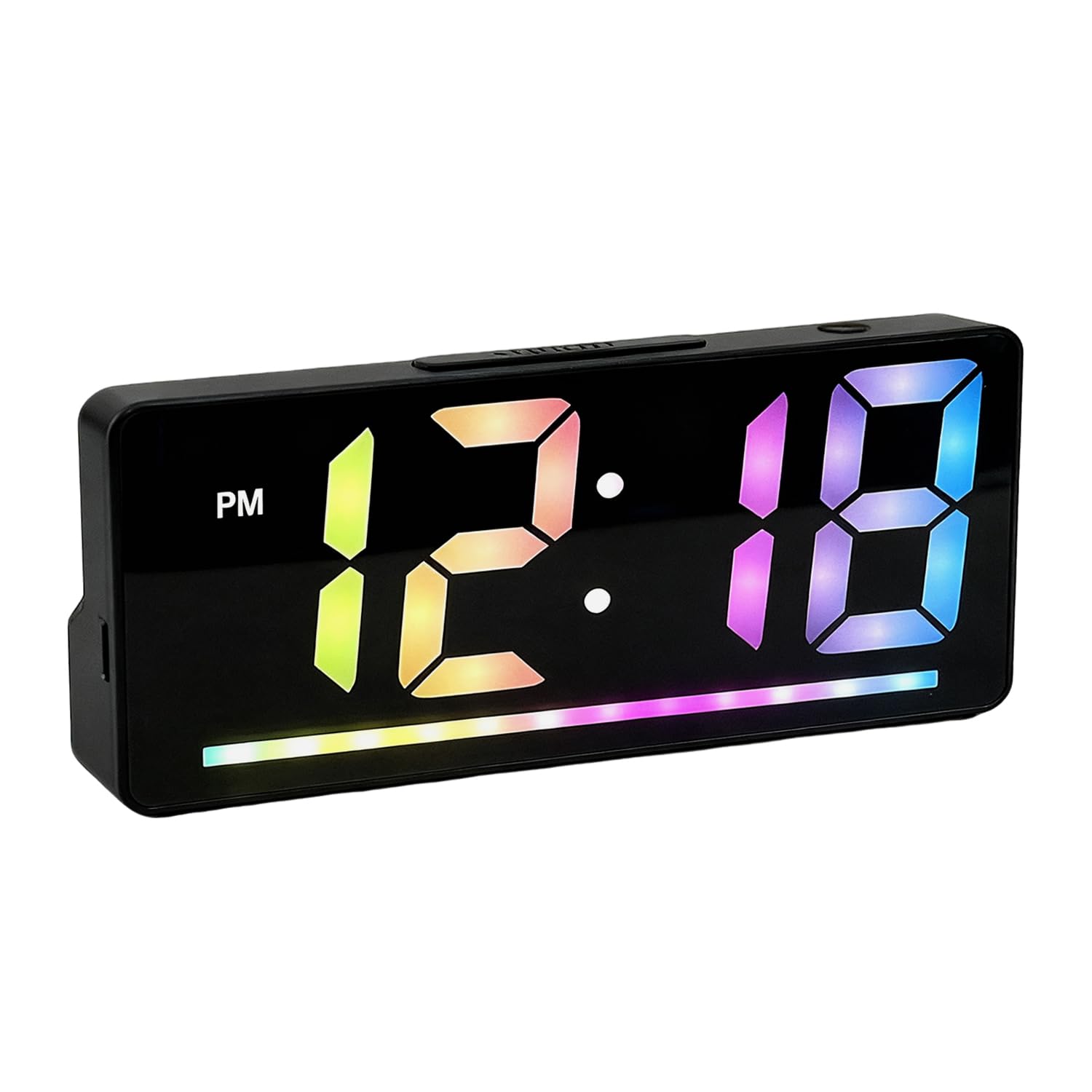 Digital Alarm Clock for Bedrooms with Night Light, LED Travel Clocks Mains Powered Electric Battery Kids Alarm Clocks Bedside Clock with Snooze, Time Date Temperature, 12/24H for Kids Adults Elderly