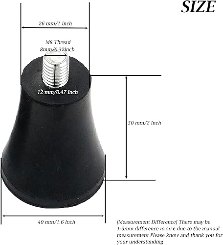 Miniatura 2 de FarBoat 4 almohadillas de goma de 2 pulgadas de altura para patas de muebles, almohadillas antideslizantes de repuesto para muebles, silla, mesa,