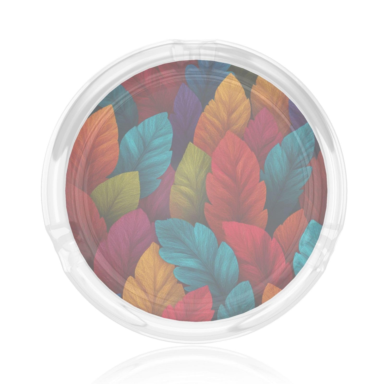 Colorful Leaves Glass Ashtray For Cigarettes Ash Trays Case For Home Office Decor