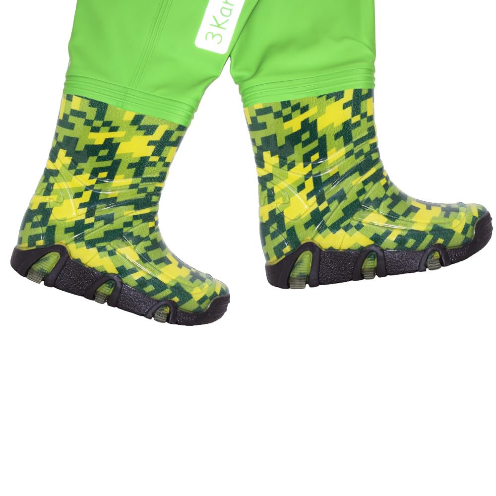 Kinderwathose, Jugendliche Kinder Brust Wathose, – Modelle, CRAFT, GRAU TARNUNG, SPIDER verstellbare Taille, langlebige Hosenträger, Nexus-Schnalle, Anglerhose für Kinder 21-36 EU