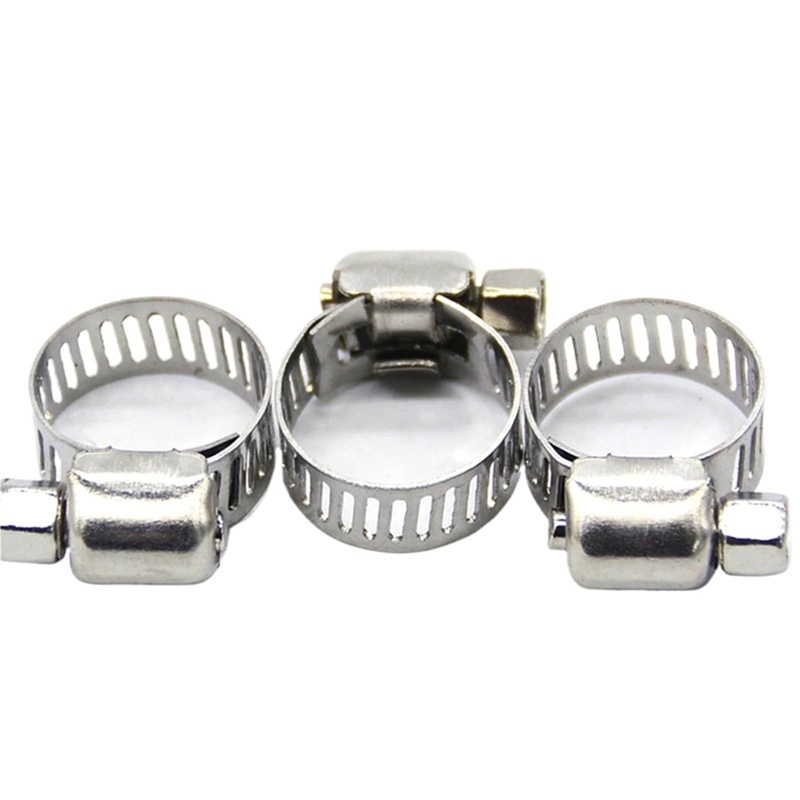 Colliers de serrage en acier inoxydable de 6 mm à 57 mm pour tuyau d'air, tuyau d'eau, tuyau de carburant en silicone (10-16 mm)