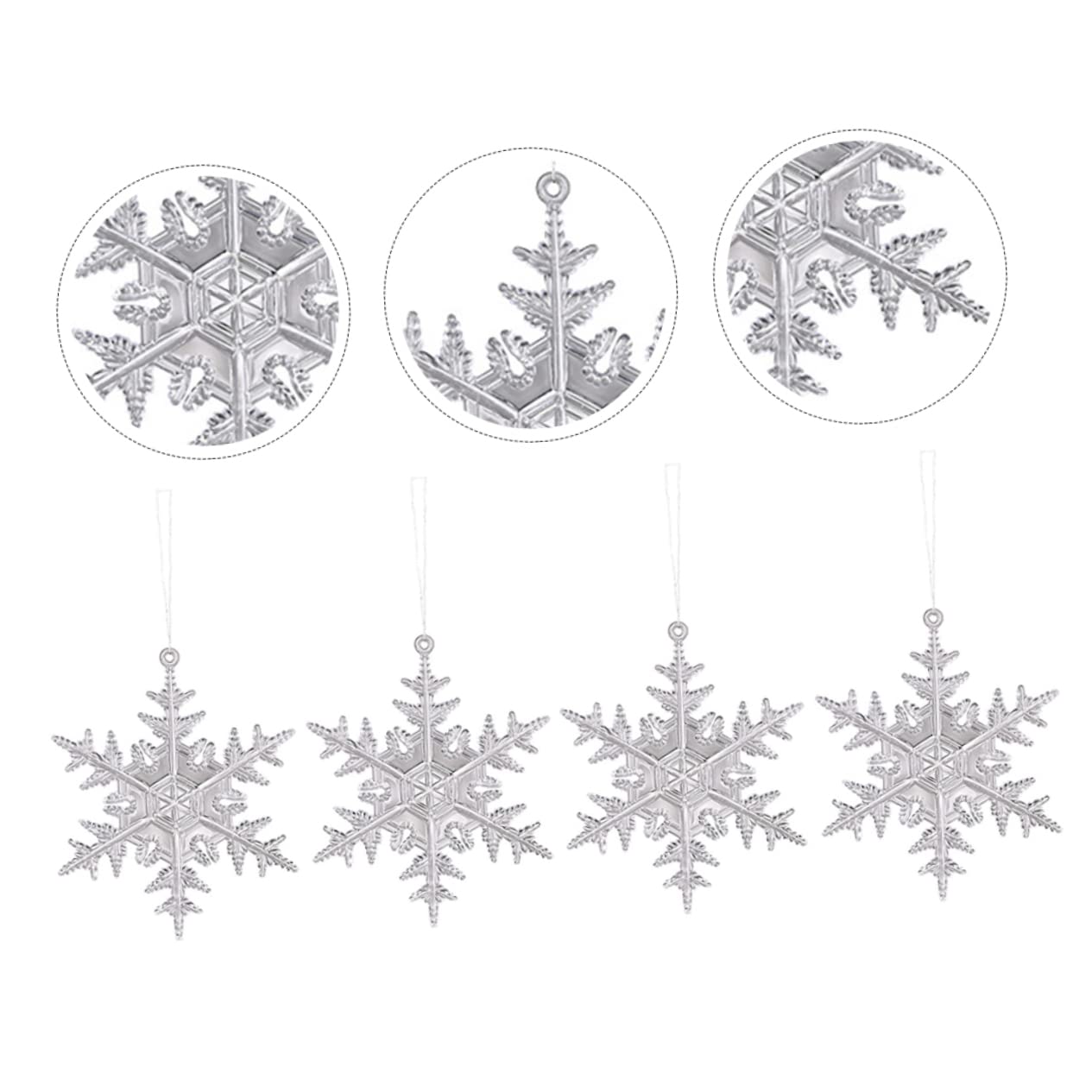 Cabilock 4 Set Di Decorazioni Uniche Per Lalbero Di Natale A Forma Di Fiocco Di Neve Ornamenti in Acrilico Appesi Per Lalbero Di Natale 12 Pezzi * 4