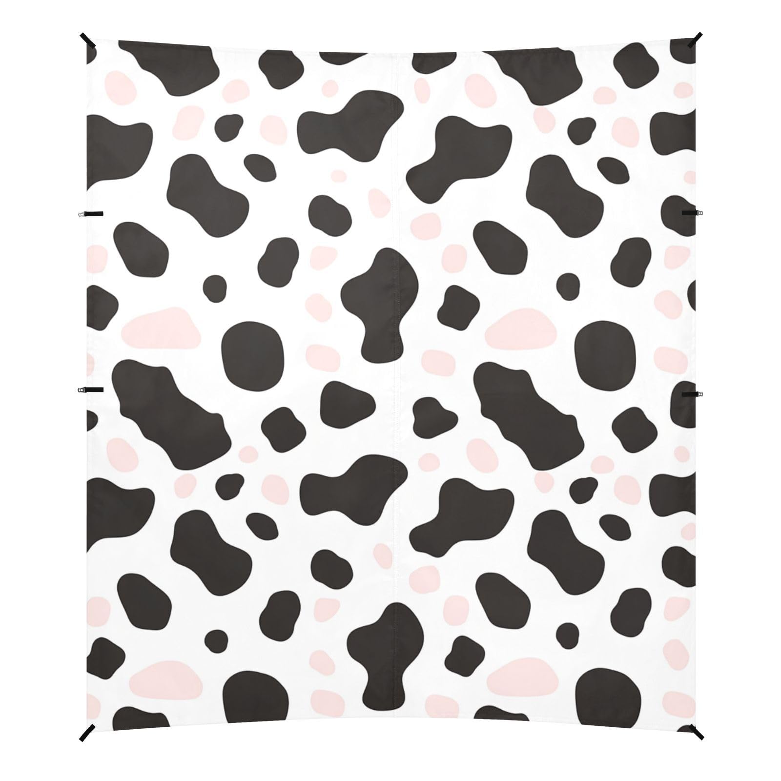Simple Cow-Print Pattern Vector Illustration on A White Background Stable Beach Tent UPF50+ Protection Waterproof Sun Shade with Sand Pockets for Family Trips, Picnics & Camping