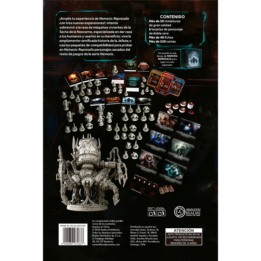 Awaken Realms Nemesis: Represalia Recompensas de la Campaña, Pack de 3 Expansiones con Miniaturas, Neocarne y Nuevos Personajes, A Partir de 14 Años, De 1 a 5 Jugadores, 120 Minutos, Español