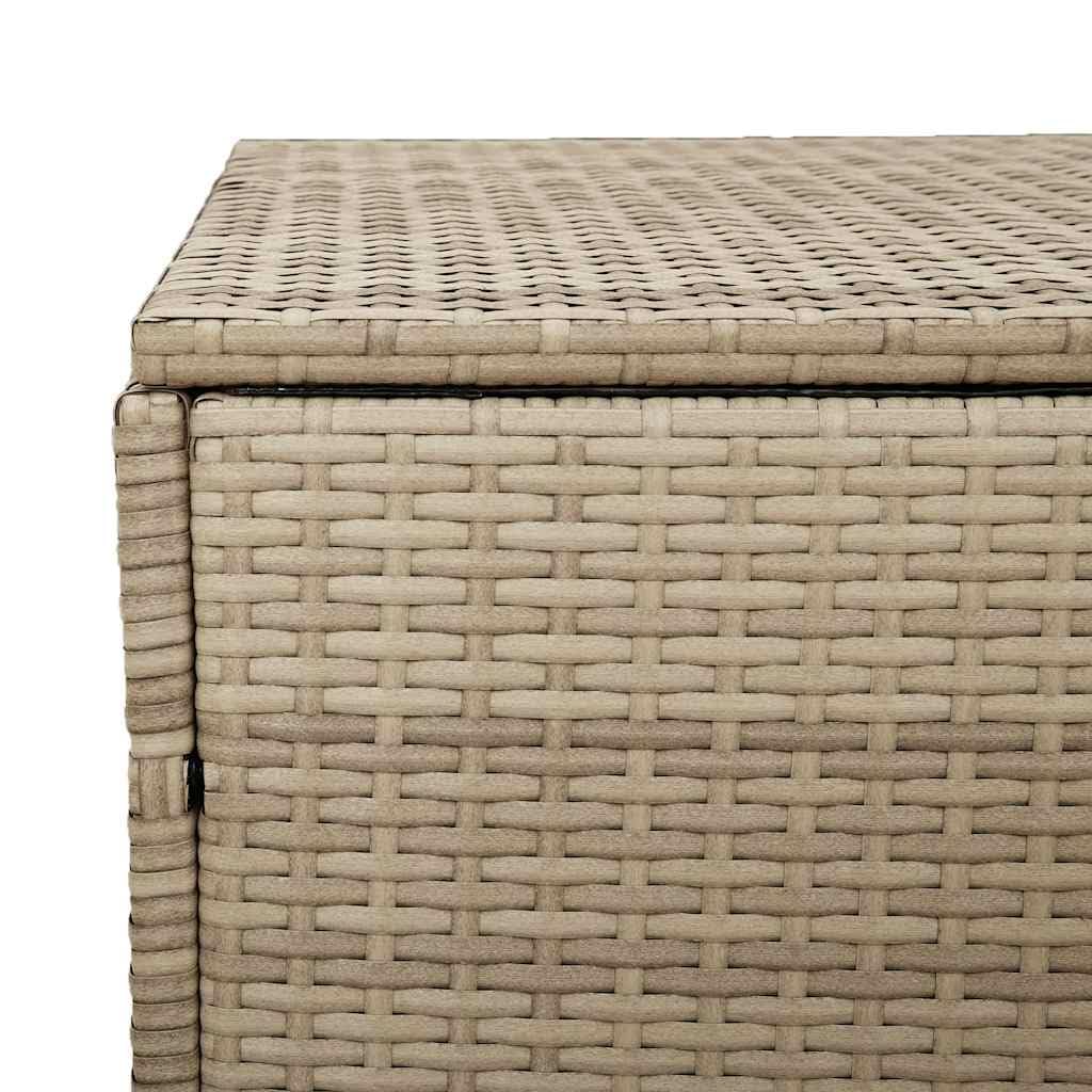 vidaXL Caja de Almacenamiento para jardín Beige 110x50x58 cm ratán