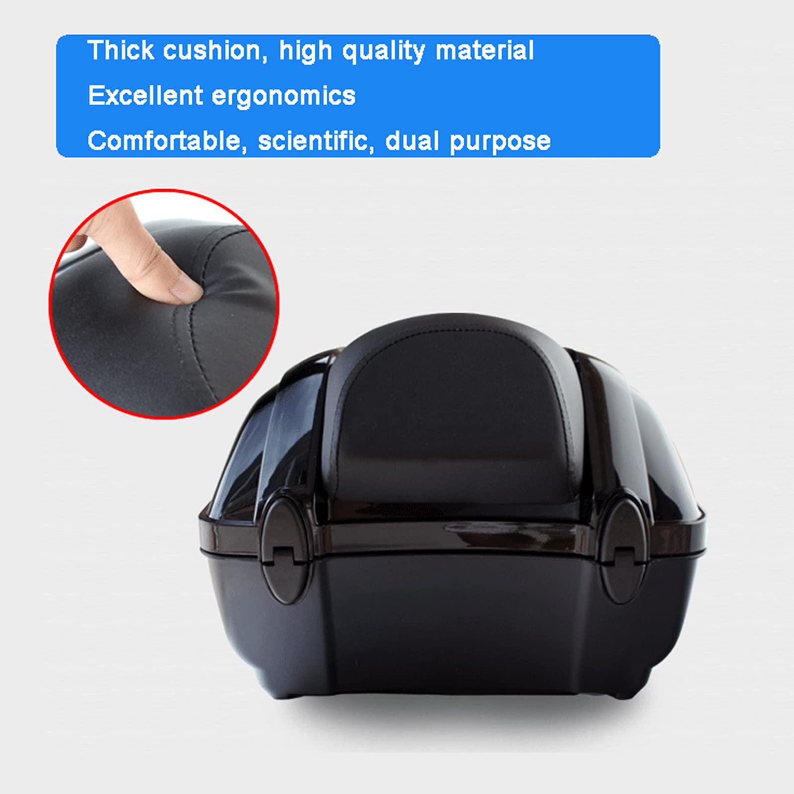 Top-Case De Moto,Moto Scooter Top Case,Étui À Bagages De Coffre À Queue, Scooters Encadrant des Bagages en Haut De Gamme, pour Les Scooters De Cotancaux De Moto, Motos,Blanc