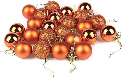 AKOAK 24 adornos de bola de Navidad, esferas multicolor para decoración de árbol de Navidad, bodas, fiestas, con agujero para colgar y línea corta,