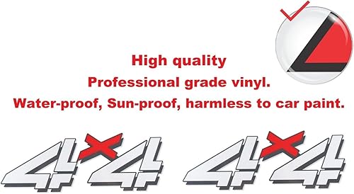 Miniatura 3 de Juego de calcomanías de repuesto de 4 x 4 para Silverado 1500HD 2500 HD 1998-2007 (blanco rojo)