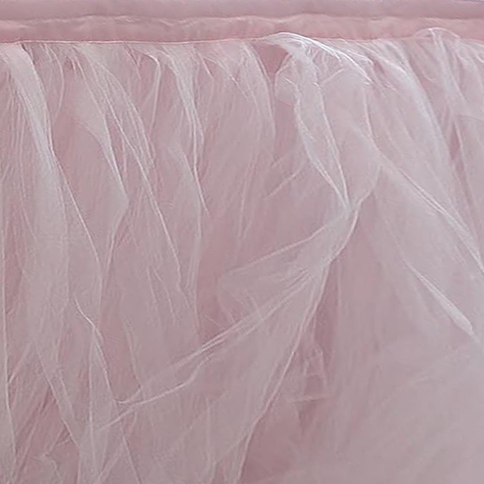21 feet x 29-Inch Blush Tutu Multi Layers Tulle Table Skirt Linens Wedding Party Events Decorations Kitchen Dining