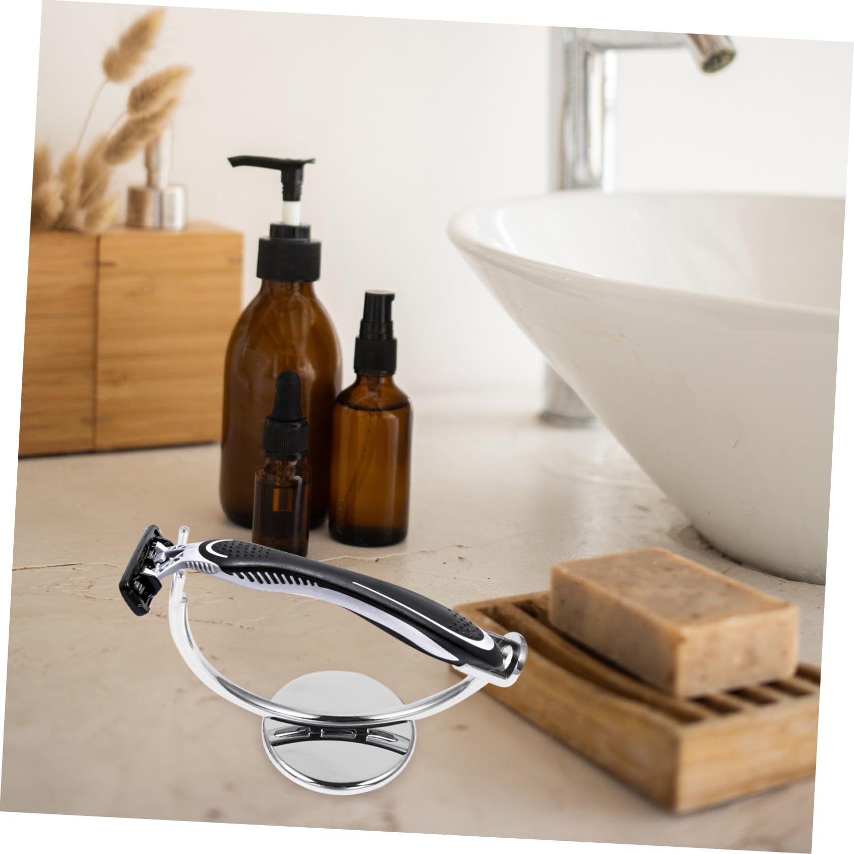 Angoily 2pezzi Supporto Per Rasoio Da Bagno Organizer Pratico Per Rasoio Stand Decorativo Per Rasoi Da Uomo Design Resistente e Anti-scivolo Soluzione Per La Rasatura Quotidiana