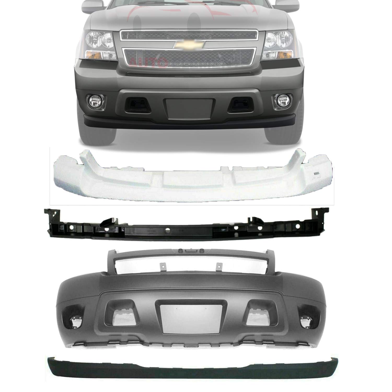 Buy New Front Bumper Cover Primed + Lower Valance Air Deflector Primed