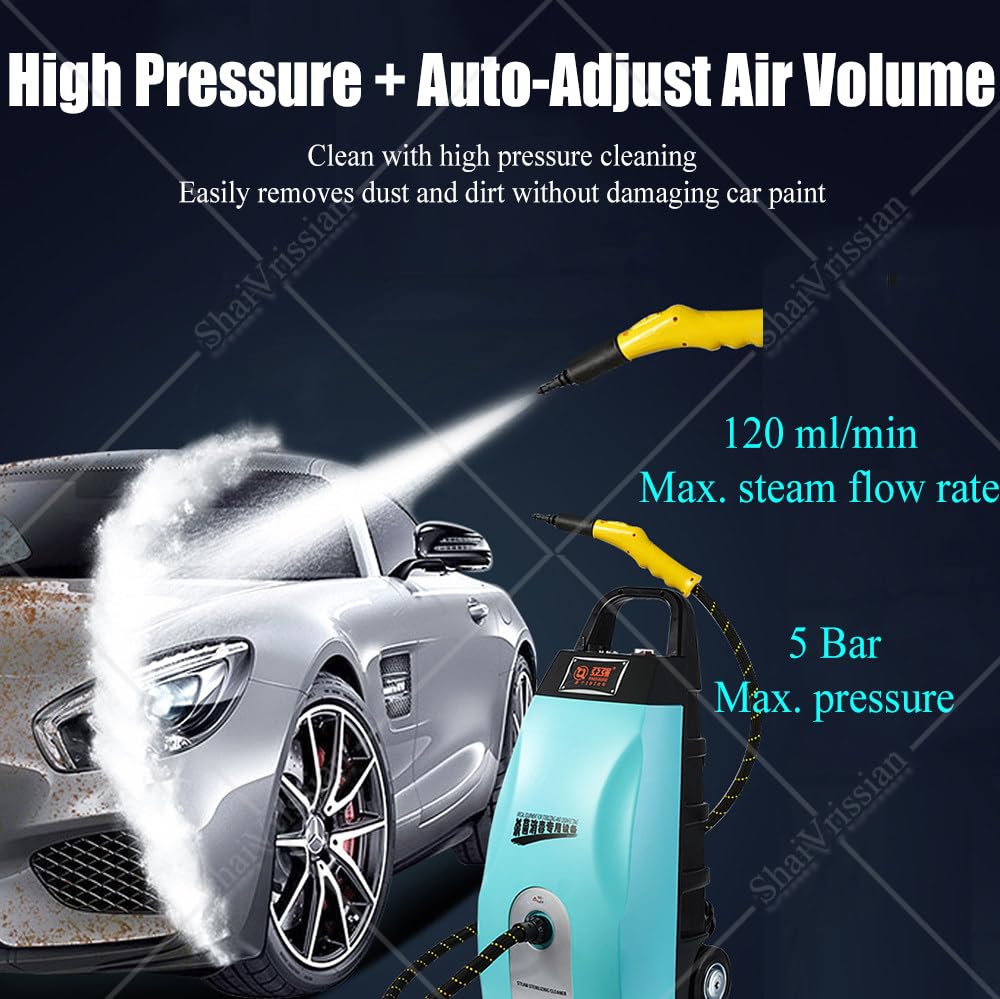 Limpiador a Vapor Comercial Alta Potencia,Hidrolimpiadora a Vapor Portátil Mano,Vapor Continuo,Calentamiento Rápido,para Restaurantes,Coches,Azulejos Y Tapicerías Yellow
