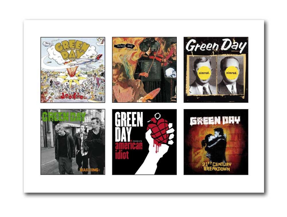 Libretto Designs GREEN DAY Albums unframed A4 Art Print Mini Poster