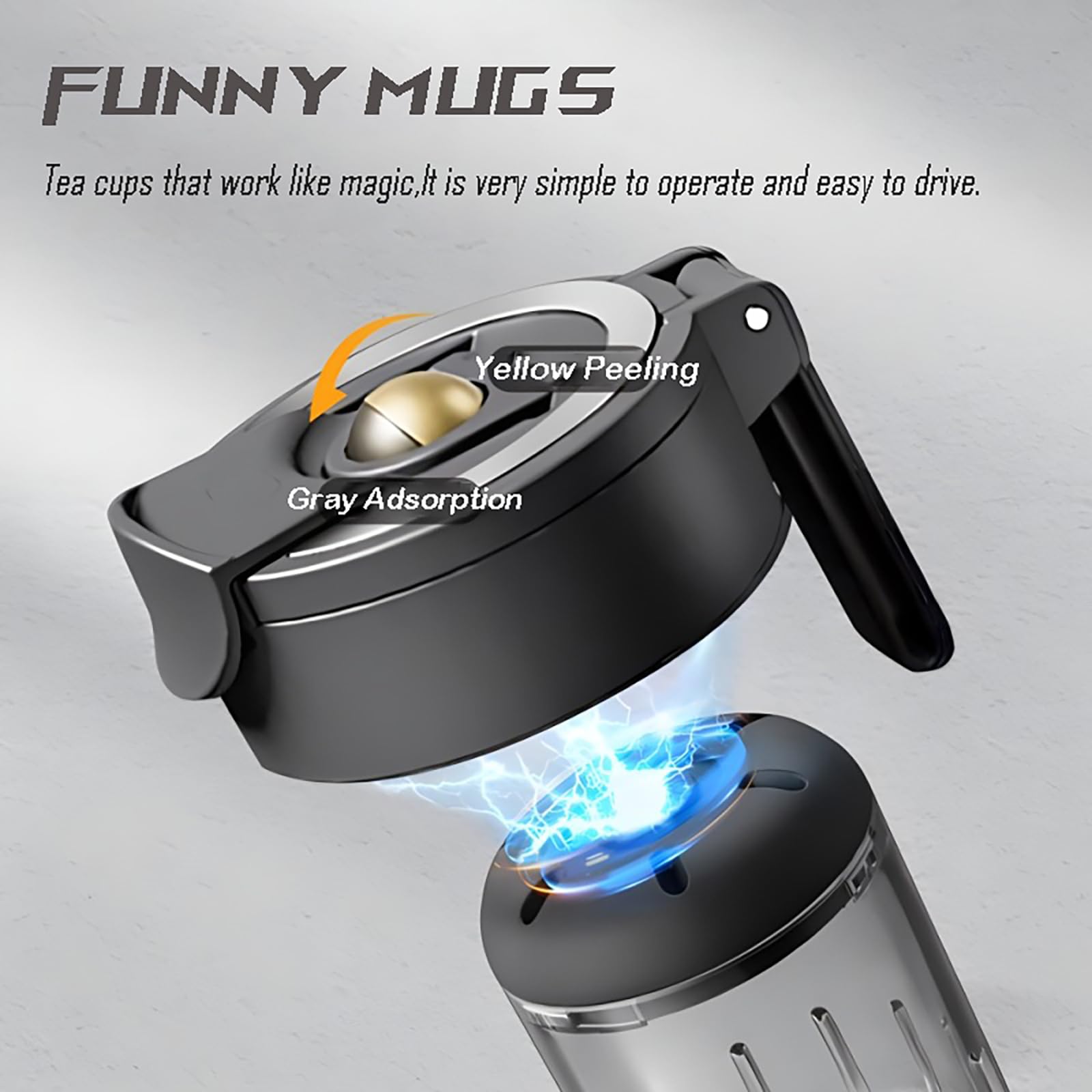 Teeflasche mit magnetischem Deckel Filter Tee-Wasser-Trennung Trinkbecher tragbare Glasteetasse Tee-Ei für losen Blatt-Tee Black 1200mL