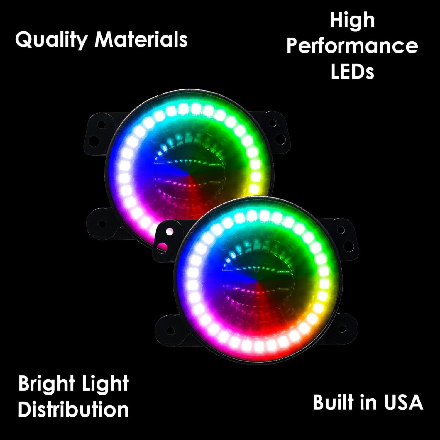 ORACLE Lighting 5846-332 Pair of Dynamic ColorSHIFT 20W LED Fog Lights Compatible with 2007 2018 Wrangler JK - High Performance - Epoxy Sealed