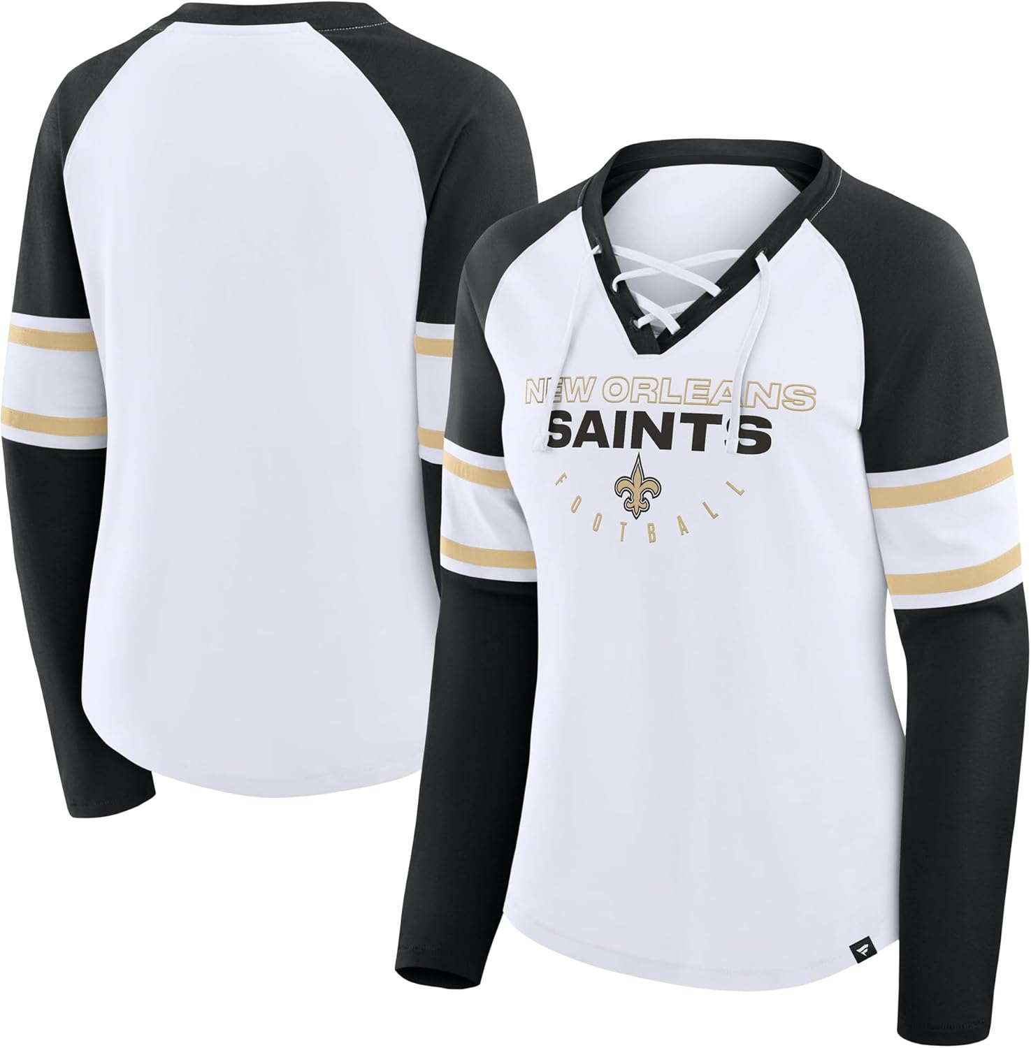 Fanatics Women's NFL Redzone Blitz Package Raglan Lace-Up V-Neck Long Sleeve T-Shirt