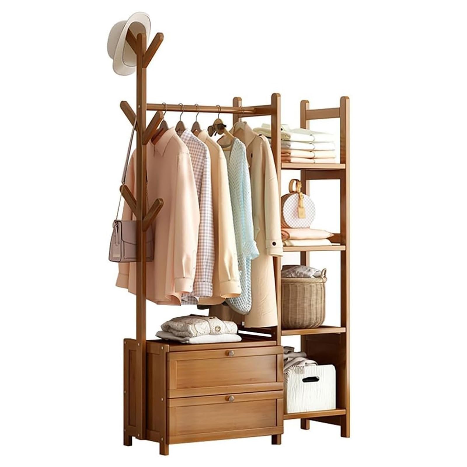 Portemanteau 4 en 1 avec organiseur de chaussures à grande capacité pour entrée