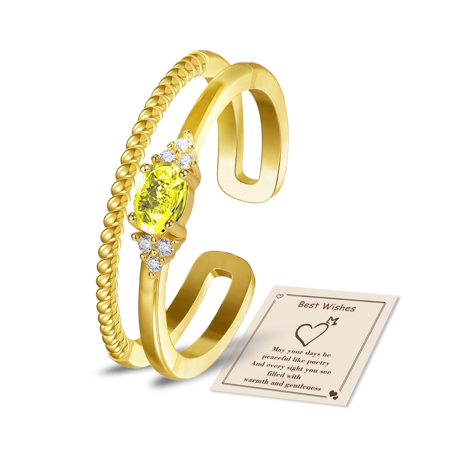 HEEYA Anxiety Ring für Damen Silber Ringe mit Geburtssteinen