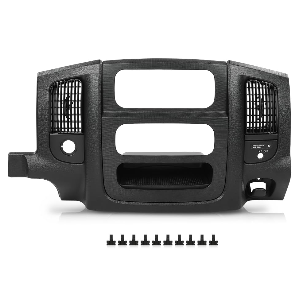 G-PLUS Dash Radio Trim Bezel Cover Surround Panel w/Air Vent & Storage Compatible with Dodge Ram 1500 2002-2005/Fits Dodge Ram 2500 3500 2003-2005
