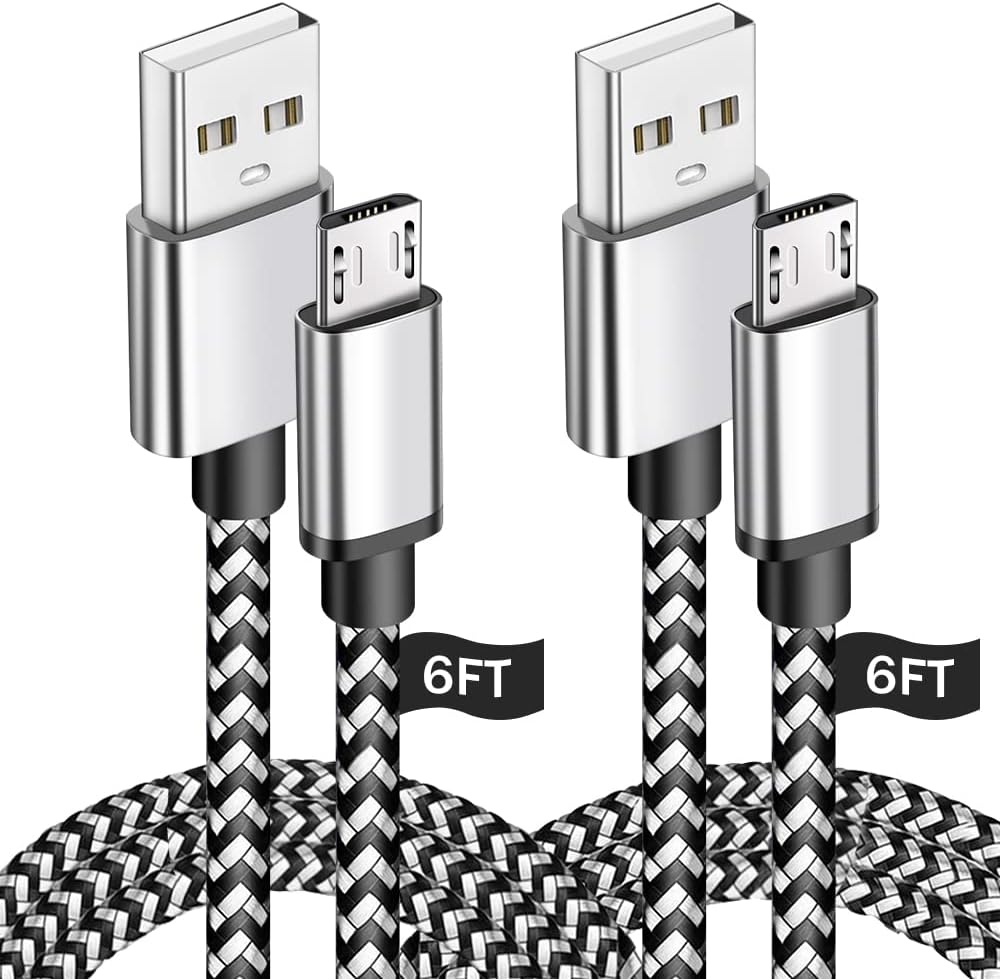 Micro USB Charging Cable 6FT,2Pack,Android High Speed