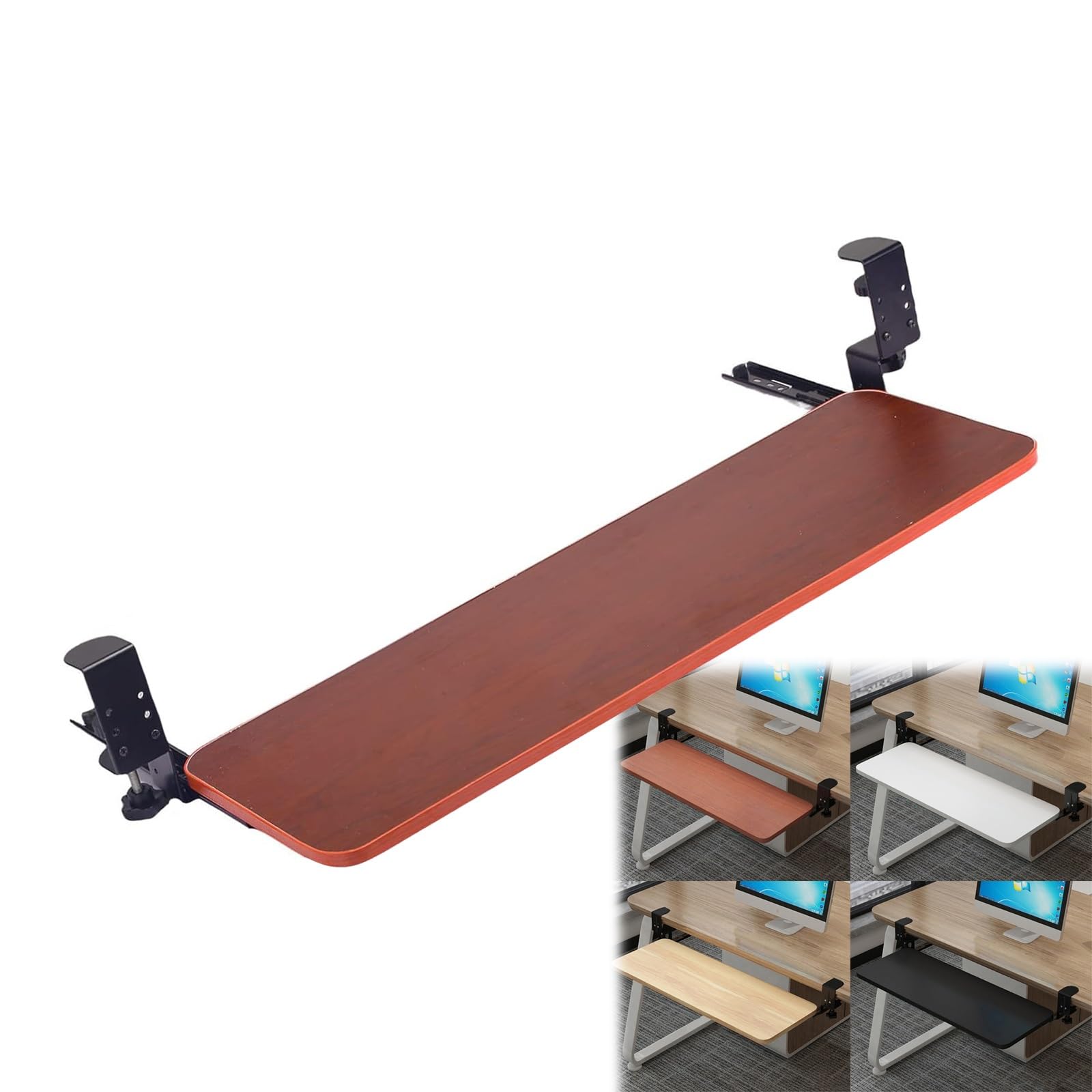 Podblatowa platforma wysuwana z klawiaturą i myszką, uchwyt, obsługa 25 kg, ergonomiczny, poprawiający postawę, organizer na myszy komputerowe(Black,65 * 25 cm (26 * 10 Inch))