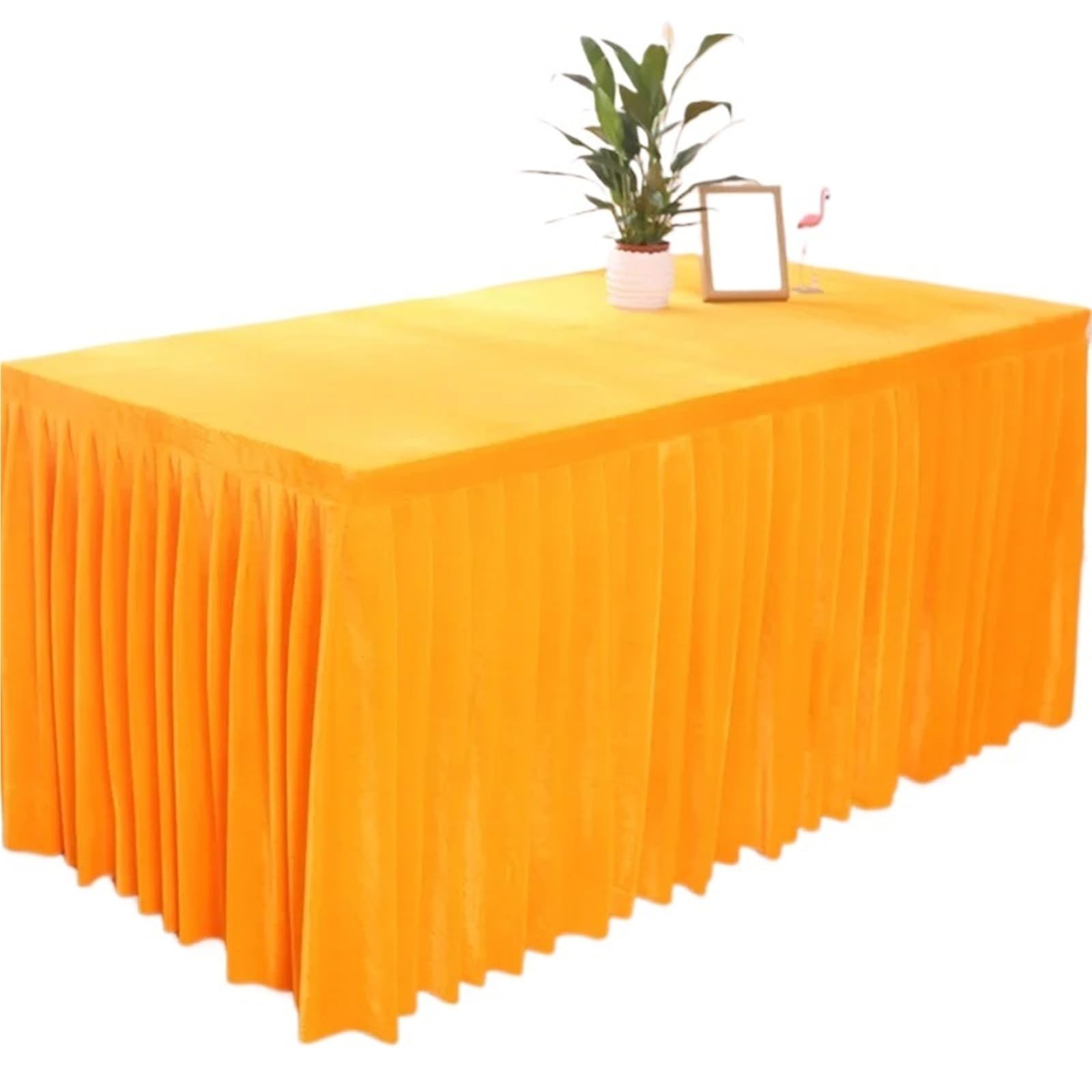 SUBLXPoten Tablecloth with Pleated Skirt Conference Banquet Wedding Thick Tablecloths Rectangular Table Cover 75cm in Height(Color 12,120x40x75cm)