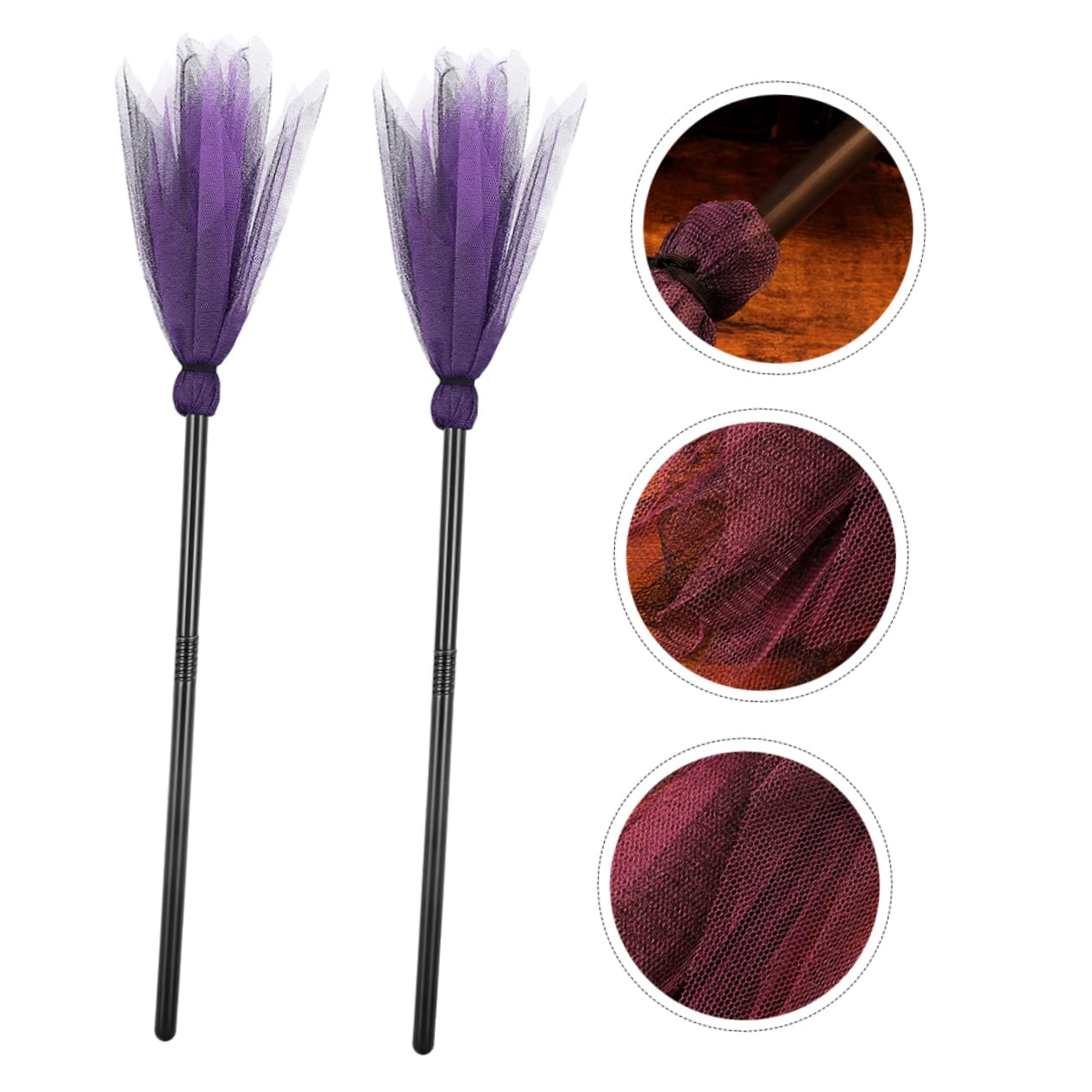 ibasenice Halloween Witch Broom Plastic Broomstick for Children's Costume Cosplay Prop Decorative for Parties