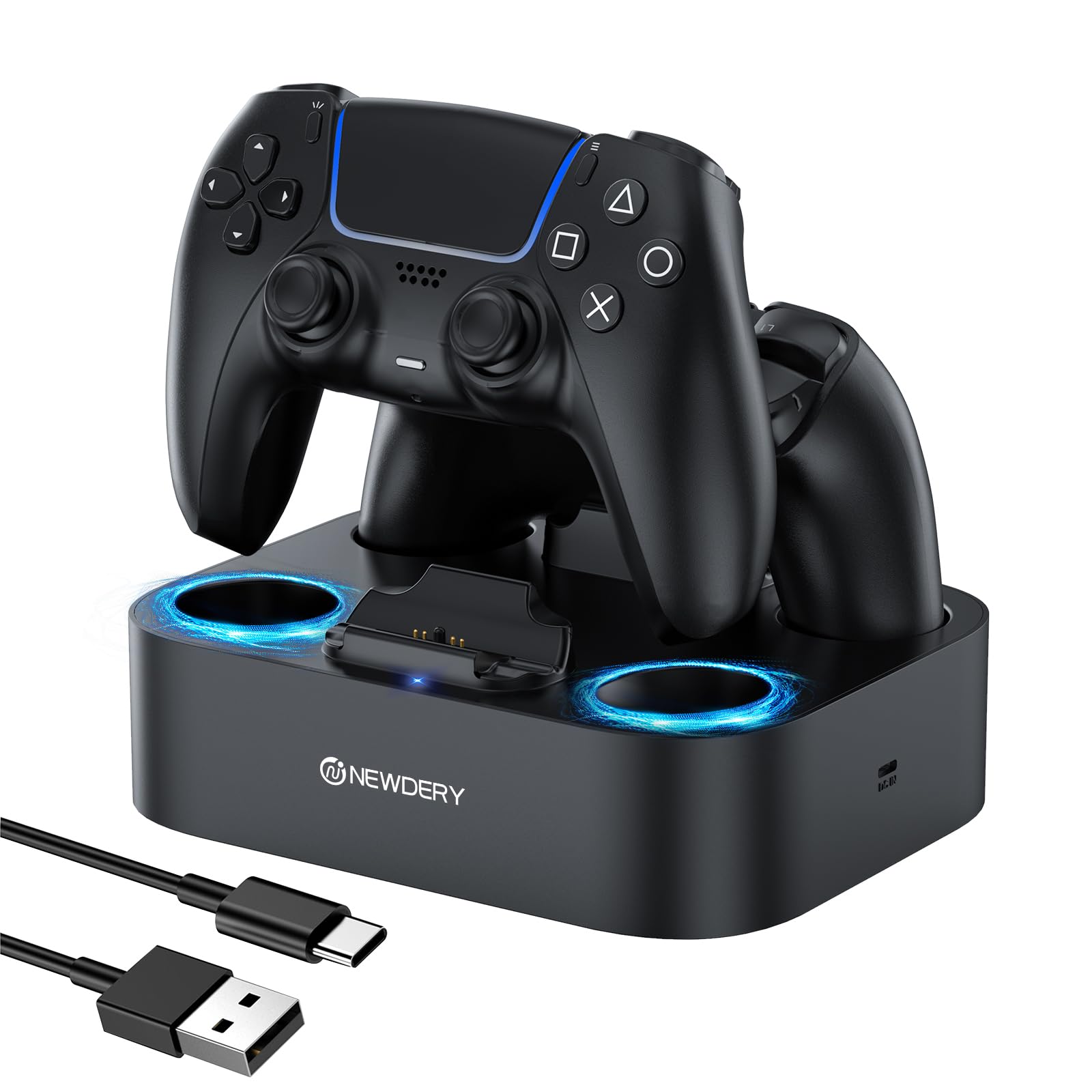 Amazon.co.jp: NEWDERY PS5 コントローラー 充電スタンド 急速充電 2台 