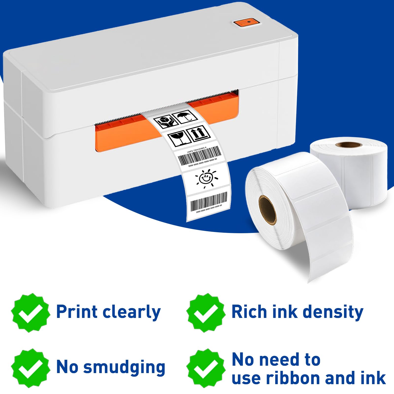 ESSENTIAL Thermo-Barcode-Etiketten, selbstklebend, Beschriftung, 5,1 x 2,5 cm, wasserdicht und öldicht, kratzfest, 1300 Etiketten mit Rolle