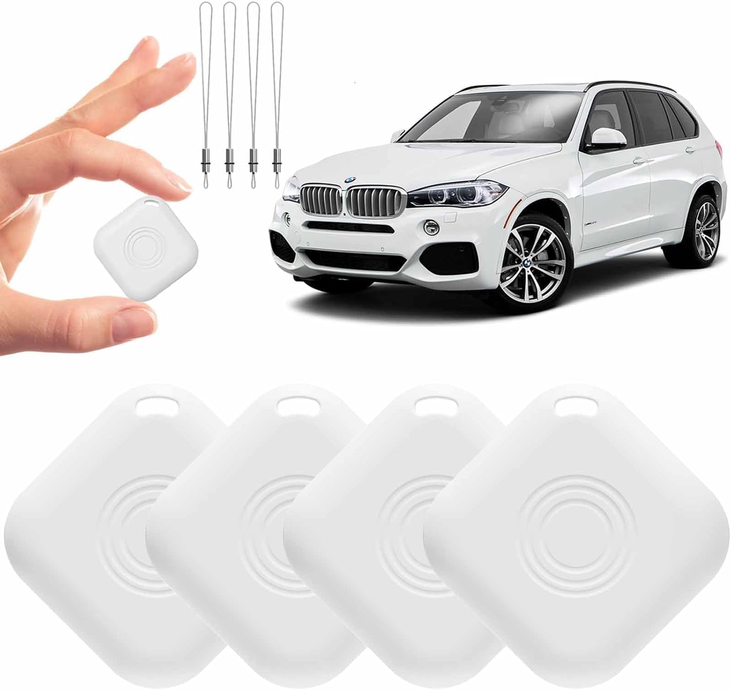 Smart Tracker Air Tags-4 Pack,Bluetooth Luggage Tracker,Works with Apple Find My (iOS Only),Lightweight Item Locator Prevent Loss of Key,Bag,Wallet,Suitcase,IPX7 Waterproof and Battery Replaceable-image-40