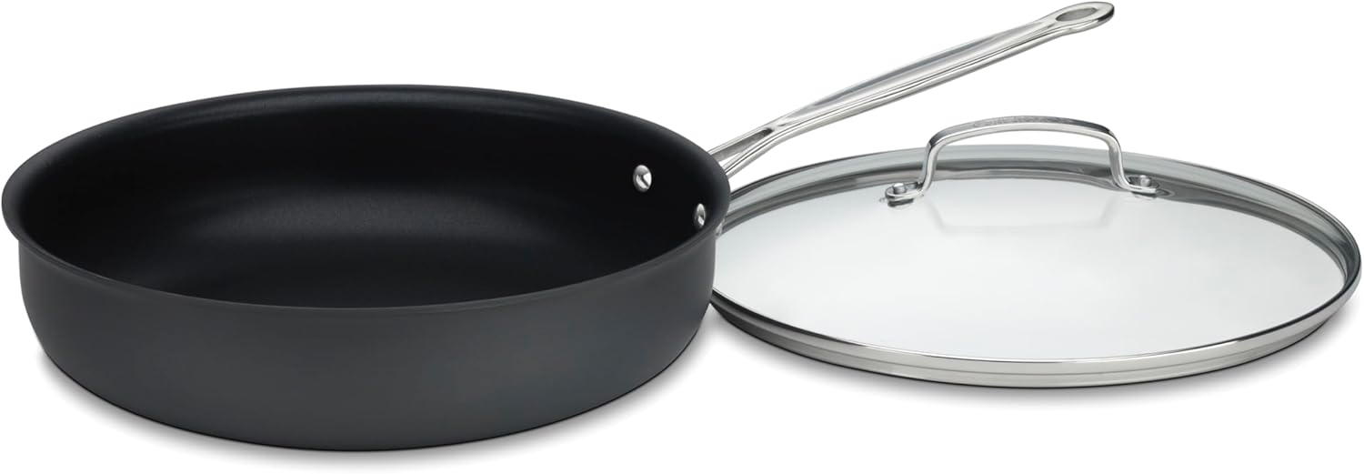 Cuisinart Chef's Classic Nonstick Classic Hard Anodized 12" Deep Fry Pan w/Cover - Thumbnail 2