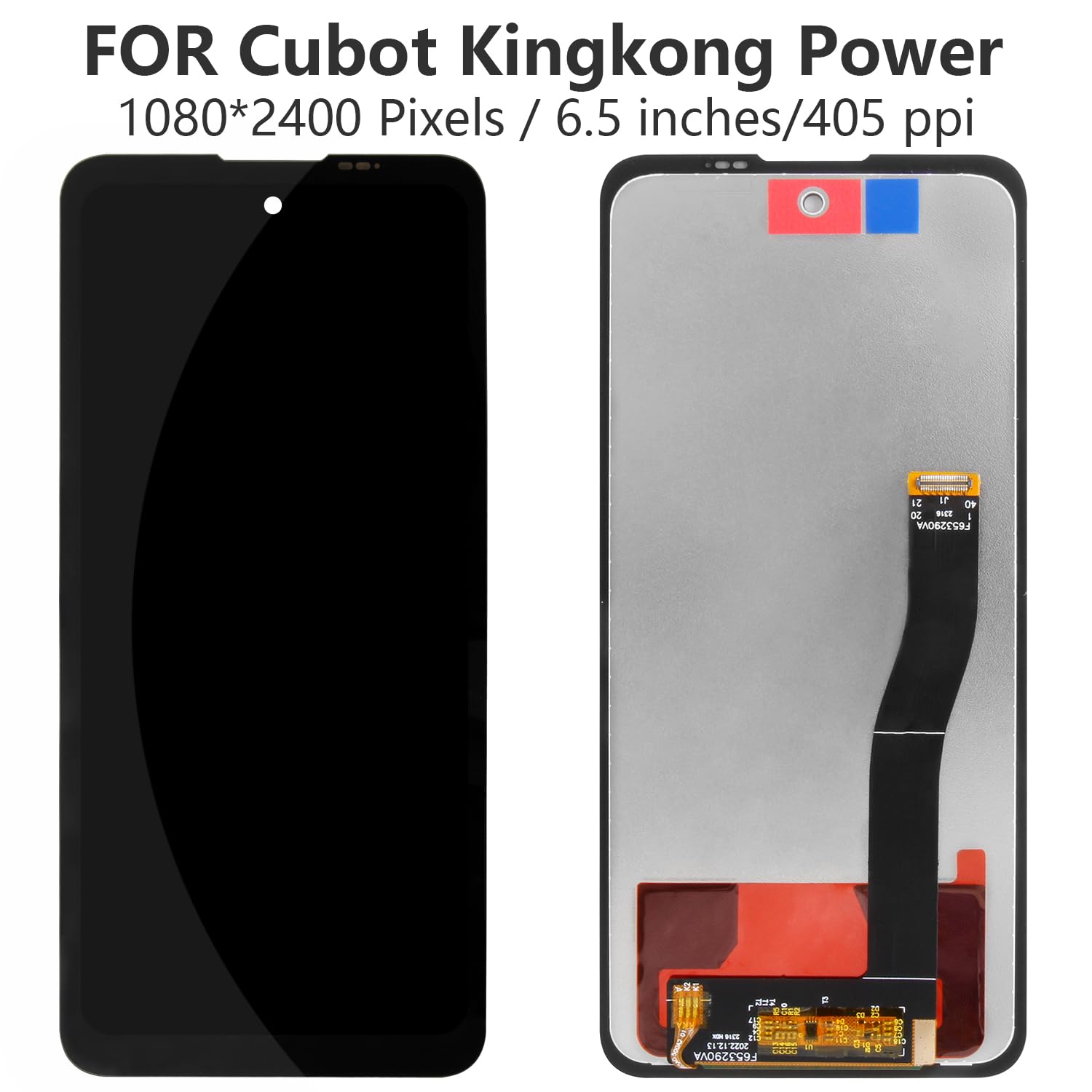 Écran LCD Pour Cubot King Kong 8 Écran LCD Pour Cubot Kingkong 8 F653290VA 6 ,53 Pouces Écran Tactile Digitizer Remplacement Assembly + Réparation Kit ( Noir