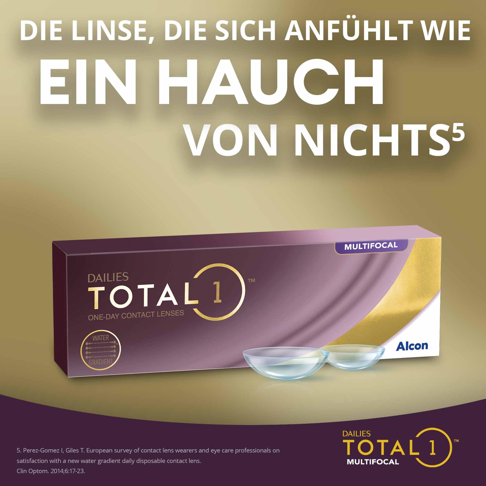 Dailies Total 1 Multifocal Tageslinsen weich | 30 Stück | BC 8.5 mm | DIA 14.1 mm | ADD LOW | -03.50 Dioptrien