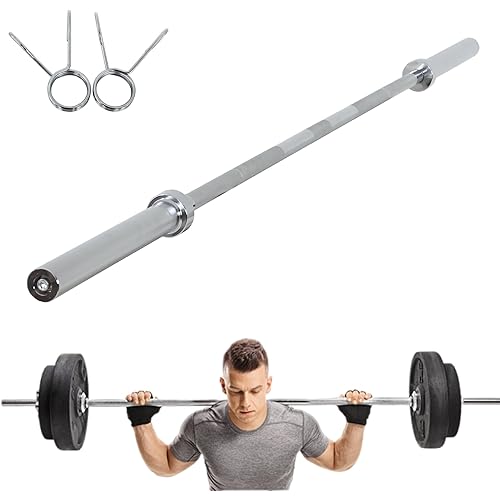 7Ft Barbell Olympic Bars Solid Strength Training Bar Chrome Weight Bar for Strength Training, Weightlifting, and Powerlifting - 2 Inch Diameter, 700 lbs Capacity, Free 2 Spring Collars